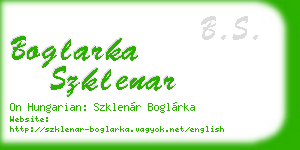 boglarka szklenar business card